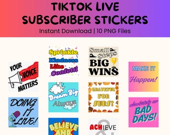 Emotes TikTok à énergie positive : sous-autocollants motivants (téléchargement numérique)