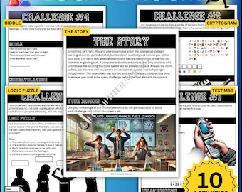 Science Chemistry Physics Escape Room STEM Club Worksheets PDF Printable Activities Homeschool Middle School High School Activity | #1