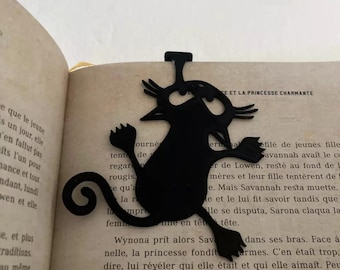 3D Printed One Hand Hanging Short Black Cat Bookmark