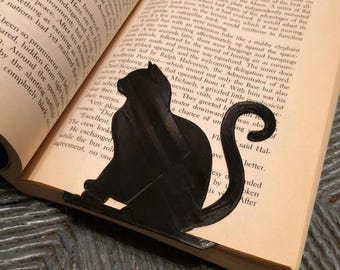 Black Cat Bookmark: 3D Printed PLA Book Holder Gift