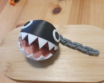 Chain Chomp Figure - Super Mario Villain Collectable with Articulated Mouth, 3D Printed Gaming Collectables