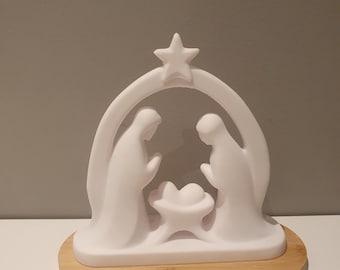 Minimalist Nativity Scene - Modern Manger Sculpture - Christmas Decor - Elegant Silent Night Display