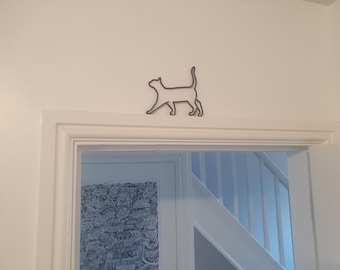 Stealthy Stroll Cat Silhouette muur-/deurtopper - Woondecoratie, raamdecoratie, kattensilhouet, gotisch decor, raamkat