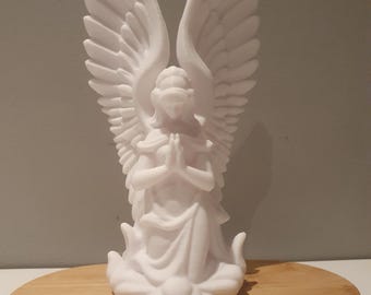 Praying Angel Ornament - Large Detailed White Angel Figurine - Christian Gift - Serene Memorial Decor