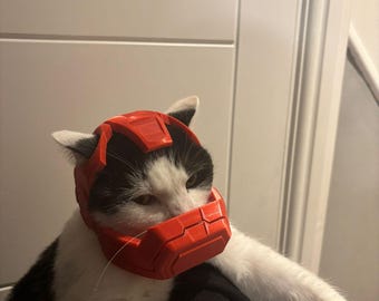 iron man cat helmet Iron Man Cat Mask: Let Your Kitty Become a Superhero Handmade in the UK
