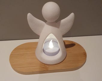 Angelic Glow Tea Light Holder with LED Candle