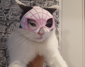 Spider Gwen Spider-Man Mask for Cats The Purr-fect 3D Printed Superhero Costume!