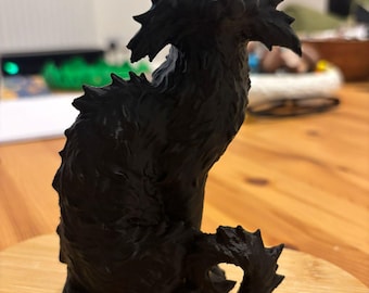 Gruselige schwarze Katzenfigur - 3D Gedrucktes Halloween-Dekor, Gothic Hexen Vertraute Statue, Monster Katzen Regalsitter