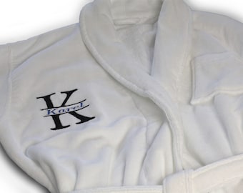 Personalized Unisex Terry Velvet Cotton Luxury Robe, Custom Gift for Dad and Mom, Monogrammed Robe, Cozy Hotel Robe