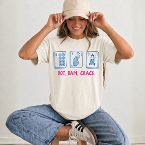 Dot Bam Crack Shirt, Comfort Colors Mahjong Player Tshirt, One More Tile Mahj Tee, Gift for Mahjong Lover