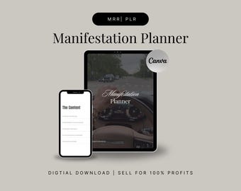 Manifestation Journal Template: 40+ Pages, MRR PLR Rights (Digital Download, Canva Template)