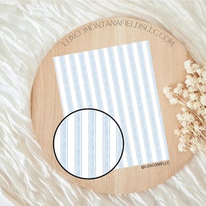 Blue Vertical Stripe Clay Transfer Paper