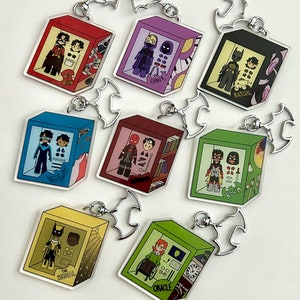 Batfamily Dollbox Keychains and Stickers!