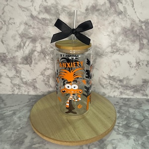 Inside Out Anxiety Glass Tumbler 16oz, Anxiety Glass Coffee Cup, Inside Out Personalized Cup, Emotion Glass, Iced Coffee Cup