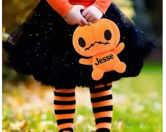 Halloween Plush, Pumpkin plush, Personalized Halloween Plush Toy, Halloween Pumpkin Jack-O-Lantern Face Plush, Halloween Pumpkin Plush