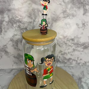 El Chavo Cup, Amigos El Chavo del 8 Cup, La Vecindad del Chavo, 16oz glass cup El Chavo, El Chavo y sus Amigos Cup