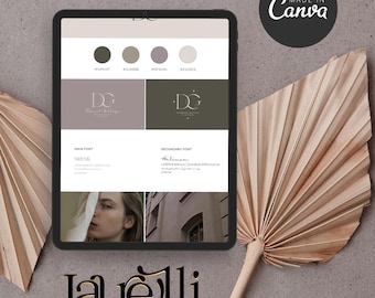 Sleek Elegant Brand Board & Logo Template | Canva Branding Kit | Premade Logo, Color Palette, Typography | Editable Brand Identity