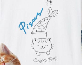 Pisces cat series, cat tee, Pisces tee, gift for him, gift for her, Unisex Softstyle T-Shirt
