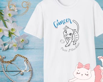 Krebs Katzen Serie, Katzen T-Shirt, Krebs Sternzeichen, Geschenk für Sie, Geschenk für Ihn, Unisex Softstyle T-Shirt