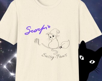 Skorpion Katzen Serie, Skorpion Tee, Sternzeichen Skorpion, Geschenk für Sie, Geschenk für Ihn, Unisex Softstyle T-Shirt