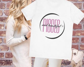 Pisces sun sign Tee. Astrology lovers. Cosmic tee. Pisces Beautiful shirt. Unisex Jersey Short Sleeve Tee