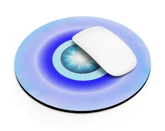 Mousepad mit Hochfrequenz Motiv, blau, Prep Grün, Auge in der Mitte