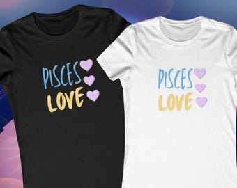 Pisces love heart tee shirt for astrology lovers Women's Favorite Tee