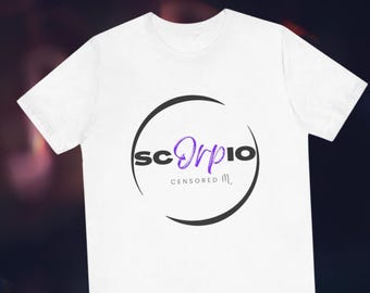 Skorpion-T-Shirt. Astrologie-Liebhaber. Kosmisches Tshirt. Skorpion zensiertes T-Shirt. Unisex Jersey Kurzarm T-Shirt