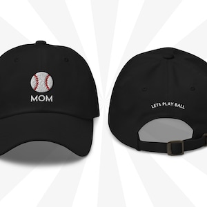 Embroidered Baseball Mom Hat, Lets Play Ball Hat Cap, Embroidery Baseball Cap, Sports Sporty Mom, Base Ball Softball Mom Gift Present