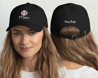 Embroidered Baseball Mom Hat, Embroidery Play Ball Cap, Sports Sporty Mom, Baseball Softball Mom, Mom Mommy Mother Gift Present