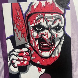 Terrifier - Art the Clown hand painted canvas panel