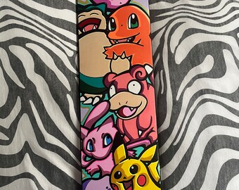 Pokémon - deck de skateboard personnalisé peint à la main