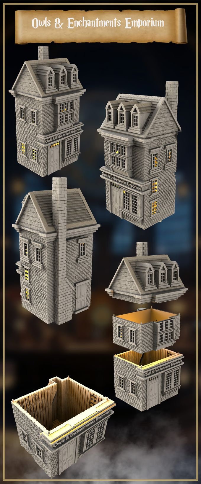 Wizarding School - Eight 3d Printable Buildings and Houses - Etsy