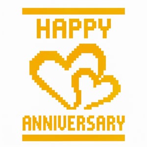 Digitalt mönster för tjock filt med grattis på årsdagen, nedladdningsbart diagram