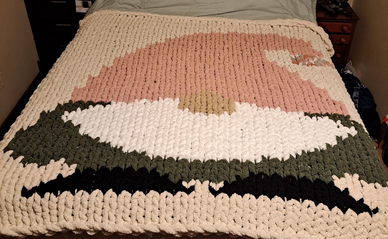 Gnome Chunky blanket graph digital download 4 graphs of same design. 2 graphs are larger blanket.