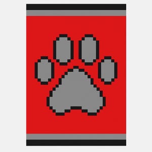 Dog Paw chunky blanket digital download pattern graph