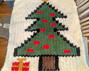 Christmas Tree Chunky blanket graph pattern