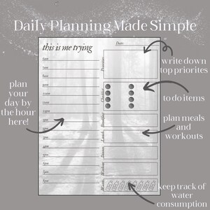 Daily Planner Printable | Hourly Planner | Work Day Schedule | Taylor folk Themed lore Planner | ADHD planner