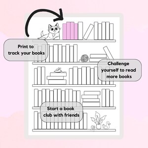 Reading Tracker Printable, Bookshelf Reading log, Book Tracker, Coloring Bookshelf Printable, Reading Challenge Printable, Reading Tracker
