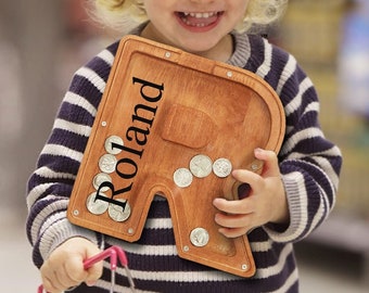 Tirelire aux lettres pour enfants, tirelire en bois personnalisée, tirelire aux lettres, tirelire, tirelire prénom, cadeaux personnalisés pour enfants, tirelire pour garçons