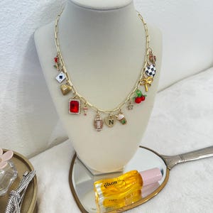 Custom Charm Necklace- Build Your Own Charm Necklace, Gold Plated Jewelry