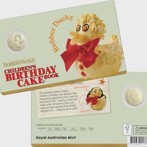 Australian womens weekly Birthday Cake Rubber Ducky 2025 1 dollar Uncirculated Coin in Card
