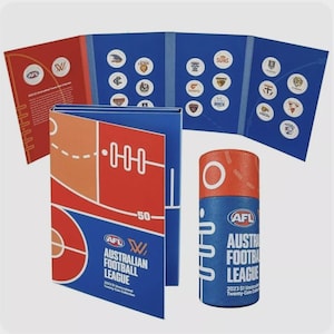 2023 AFL 20 uncirculated coin set - one dollar coins plus folder and tube