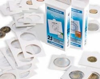 LIGHTHOUSE MATRIX SELF adhesive 2x2 coin holders 2 box of 25 (22.5mm)