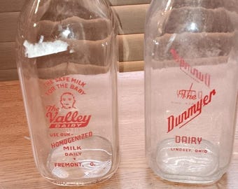 VTG Authentic Dairy Glass Milk Bottles (2)