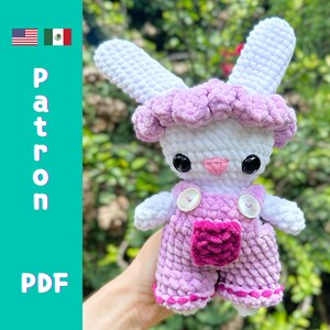 Crochet pattern Bunny Plushie pattern amigurumi PDF crochet Spanish/English