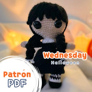 Wednesday Crochet Amigurumi Doll Pattern Inspired by Merlina Addams, Wednesday
