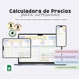 Calculadora de preços para produtos artesanais | Planilhas Google | Gestão de estoques, pedidos, projetos, preços, custos e lucros