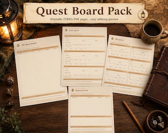 Mallows Quest-Spielplan-Paket | Kampagnen-Tracker (PDF-Geschenk) | Ausfüllbar und druckbar | Cottagecore Fantasy | TTRPG 5e Download