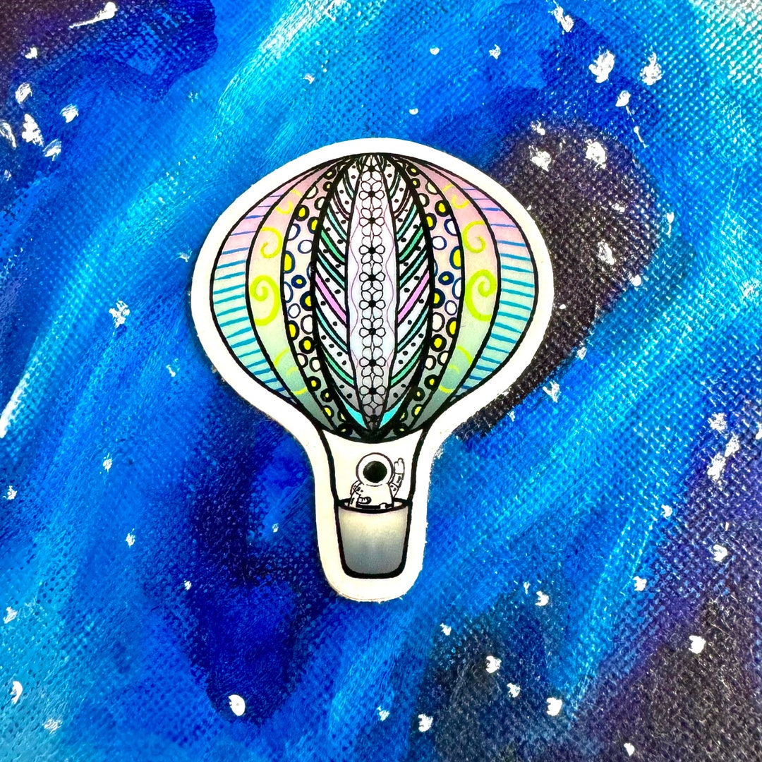 Hot Air Balloon Astronaut 2” Vinyl Sticker - Etsy